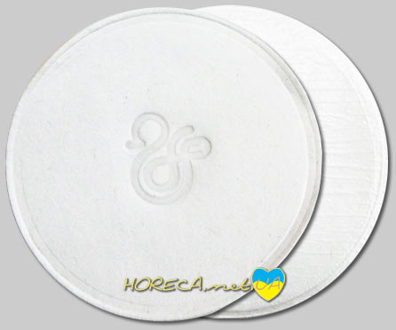 Подкладки с логотипом под чашку, форма - круг, диаметр - 80 мм, цвета нанесения - нет,  нанесение - логотип компании DuckDry, тип нанесения - тиснение.