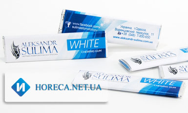 Жевательная резинка с логотипом стоматологической клиники Sulima