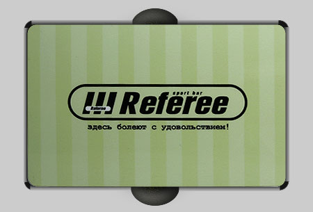 Пластиковая карта клиента, спорт-бар Reeferee, город Днепропетровск